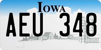 IA license plate AEU348
