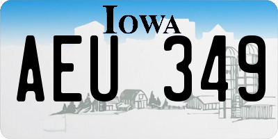 IA license plate AEU349
