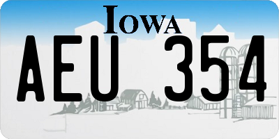IA license plate AEU354