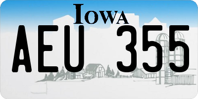 IA license plate AEU355