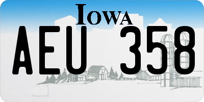 IA license plate AEU358