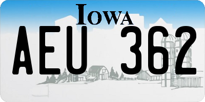 IA license plate AEU362