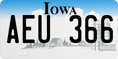 IA license plate AEU366