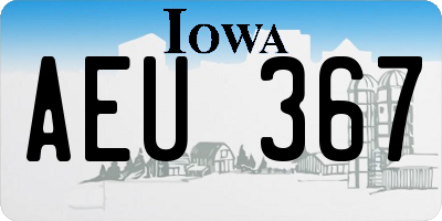 IA license plate AEU367