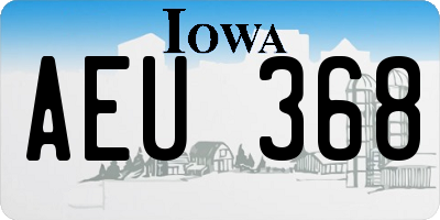 IA license plate AEU368