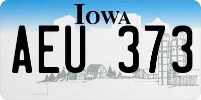 IA license plate AEU373