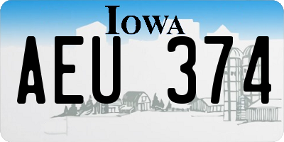 IA license plate AEU374