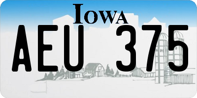 IA license plate AEU375