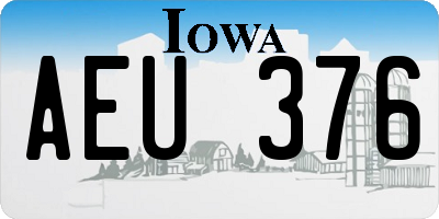 IA license plate AEU376