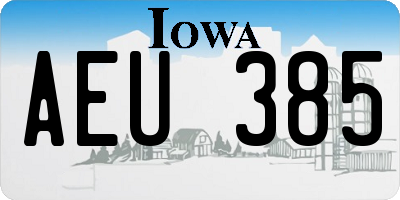 IA license plate AEU385