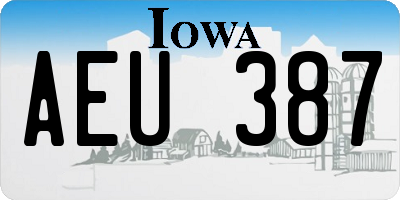 IA license plate AEU387