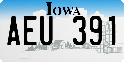 IA license plate AEU391
