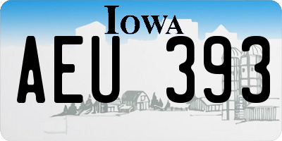 IA license plate AEU393