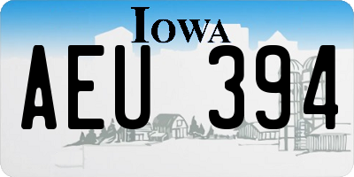 IA license plate AEU394