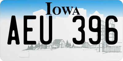 IA license plate AEU396