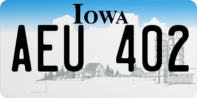 IA license plate AEU402