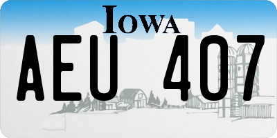 IA license plate AEU407