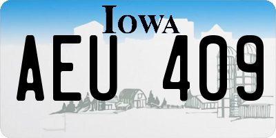 IA license plate AEU409