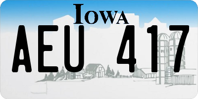 IA license plate AEU417