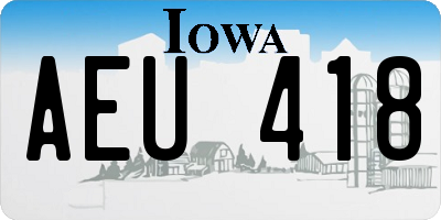 IA license plate AEU418