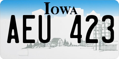 IA license plate AEU423