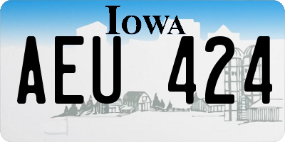 IA license plate AEU424