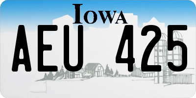 IA license plate AEU425