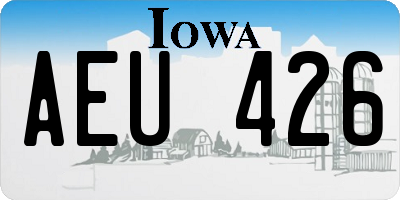 IA license plate AEU426