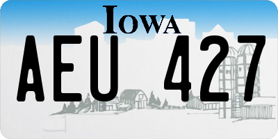 IA license plate AEU427