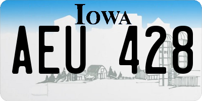 IA license plate AEU428