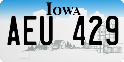 IA license plate AEU429