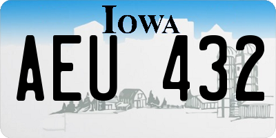 IA license plate AEU432