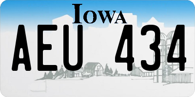 IA license plate AEU434