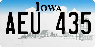 IA license plate AEU435