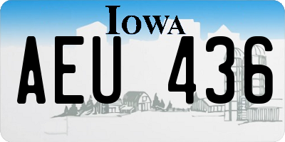 IA license plate AEU436