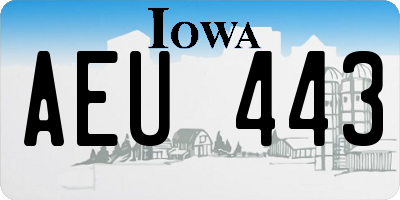 IA license plate AEU443