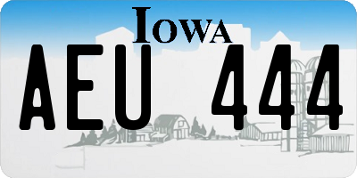 IA license plate AEU444