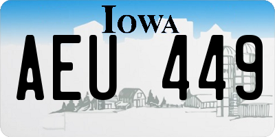 IA license plate AEU449