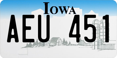 IA license plate AEU451