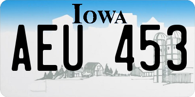 IA license plate AEU453