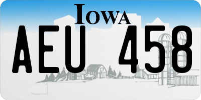 IA license plate AEU458