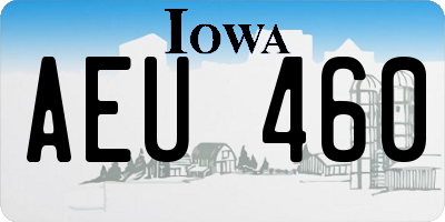 IA license plate AEU460