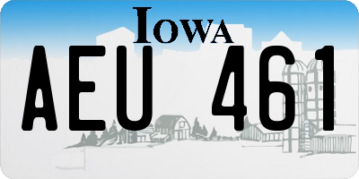 IA license plate AEU461