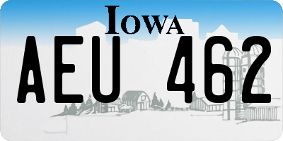 IA license plate AEU462
