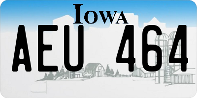 IA license plate AEU464