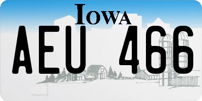 IA license plate AEU466