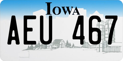 IA license plate AEU467