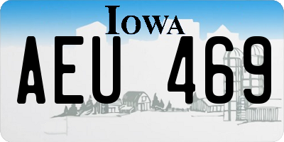 IA license plate AEU469