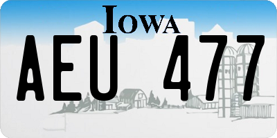 IA license plate AEU477