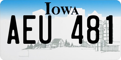 IA license plate AEU481